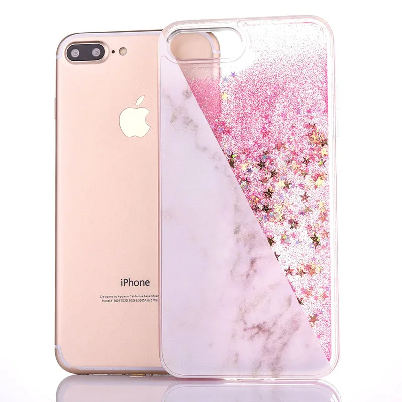 JICUIKE модные hard shell блестящий Мраморный и quicksand для iPhone 7 Чехол 6 s 8 плюс Для Телефона