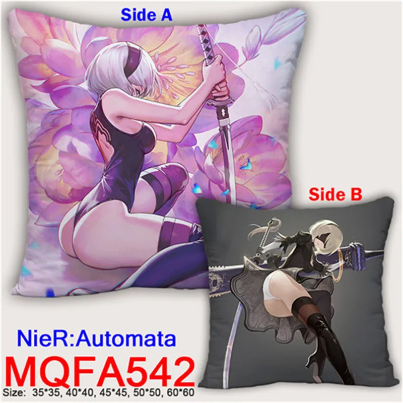 Декоративные подушки под заказ NieR Automatas yorha 2b мягкая двухсторонняя подушка с