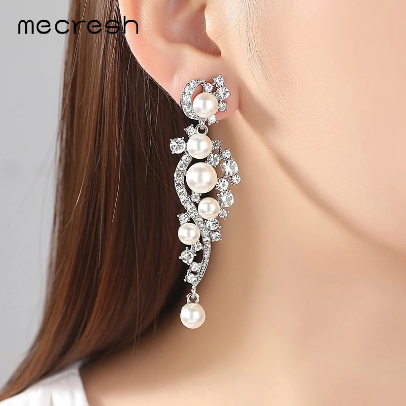 Mecresh 2019 элегантные комплекты ювелирных изделий из искусственного жемчуга для