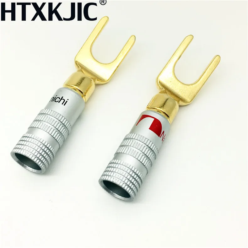 

Высококачественные латунные заглушки для динамиков Типа Y/U Nakamichi, 100 шт., аудио винтовой вилочный соединитель