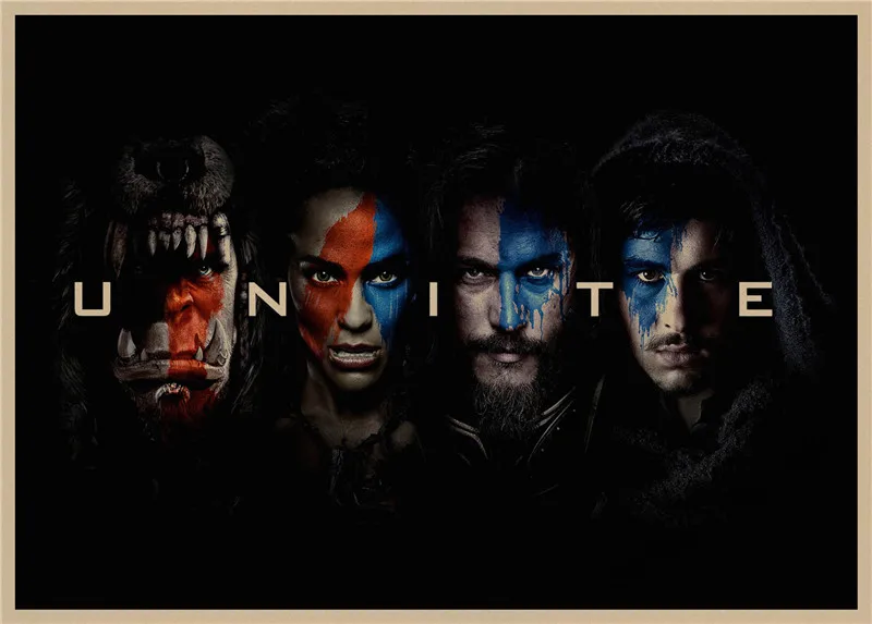 Warcraft ретро плакат, крафт-бумага, бумага для бара, кафе, домашний декор, настенная роспись