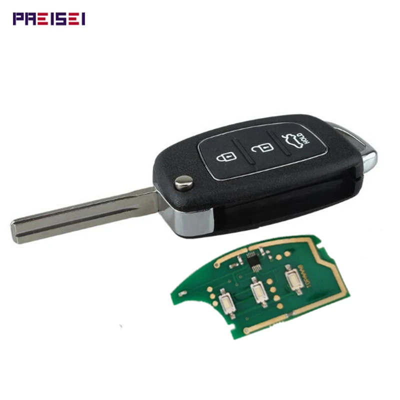 

Автомобильный пульт дистанционного управления PREISEI, 10 шт./лот, 3 кнопки, ключ для Hyundai I30 IX35 IX45 Santa Fe Tucson, 15 в 1, модели автомобильных ключей