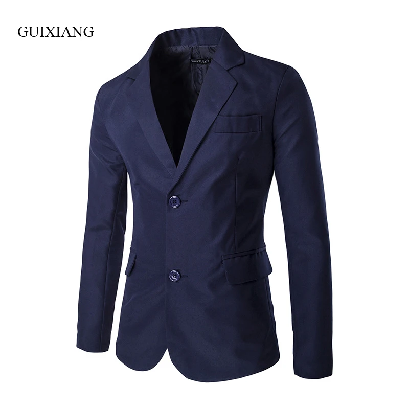 

2019 Foreign trade new style men suits blazers solid fashion casual single row two button double slit slim small suit jacket