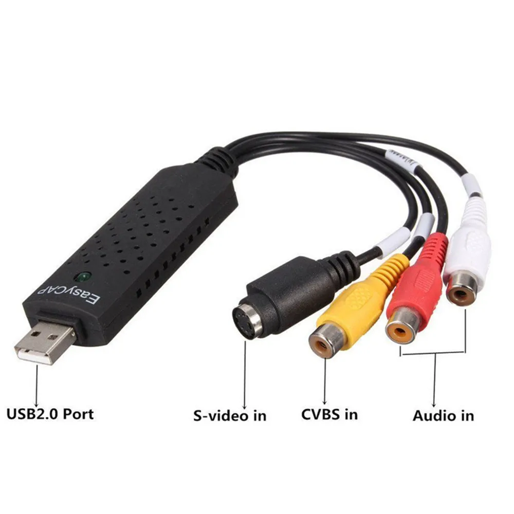 Видеозаписывающая карта тв-тюнер Видеомагнитофон DVD AV аудио USB 2 0 конвертер Easycap