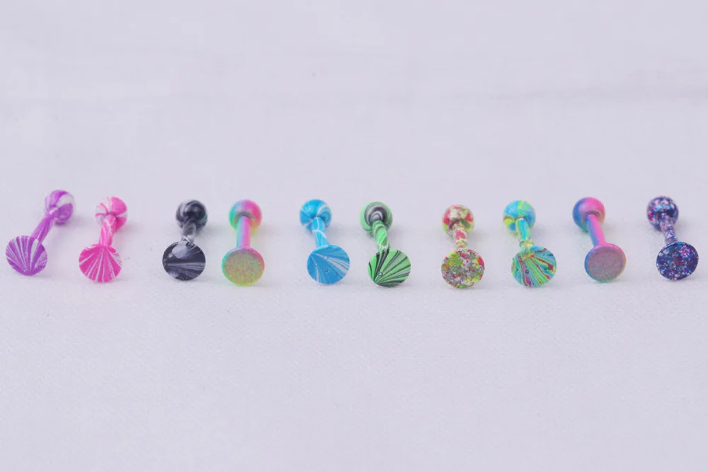 Sellsets оптовая продажа 100 шт./лот Радужный анодированный прямой шар штанга из