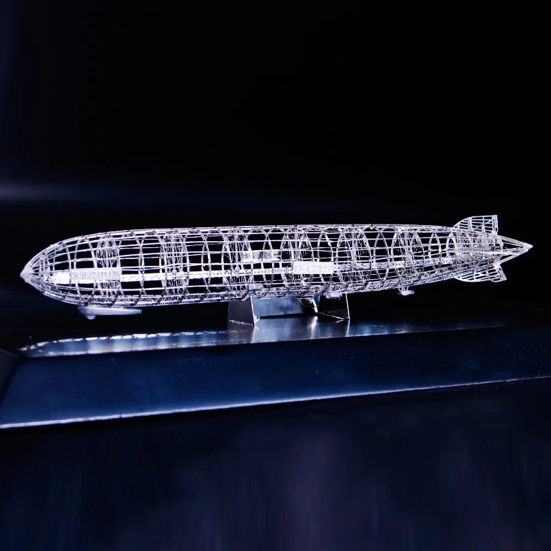 Все металлические из нержавеющей стали DIY собранная модель 3D Трехмерная головоломка Zeppelin Скелет настольные дисплей игрушки для взрослых детей