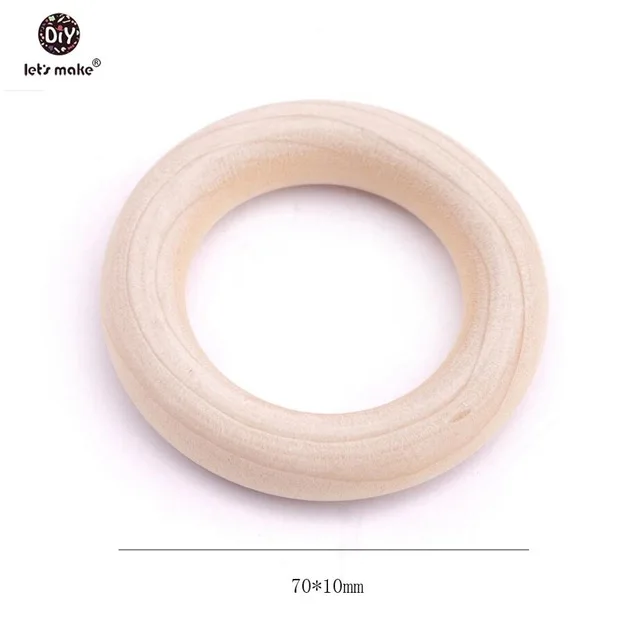 size 70x10mm Let's Make 20 шт 0,8-2," естественные необработанные деревянные кольца для прорезывания зубов DIY деревянные кольца автомобильные подвесные аксессуары для детских колясок - Цвет: size 70x10mm