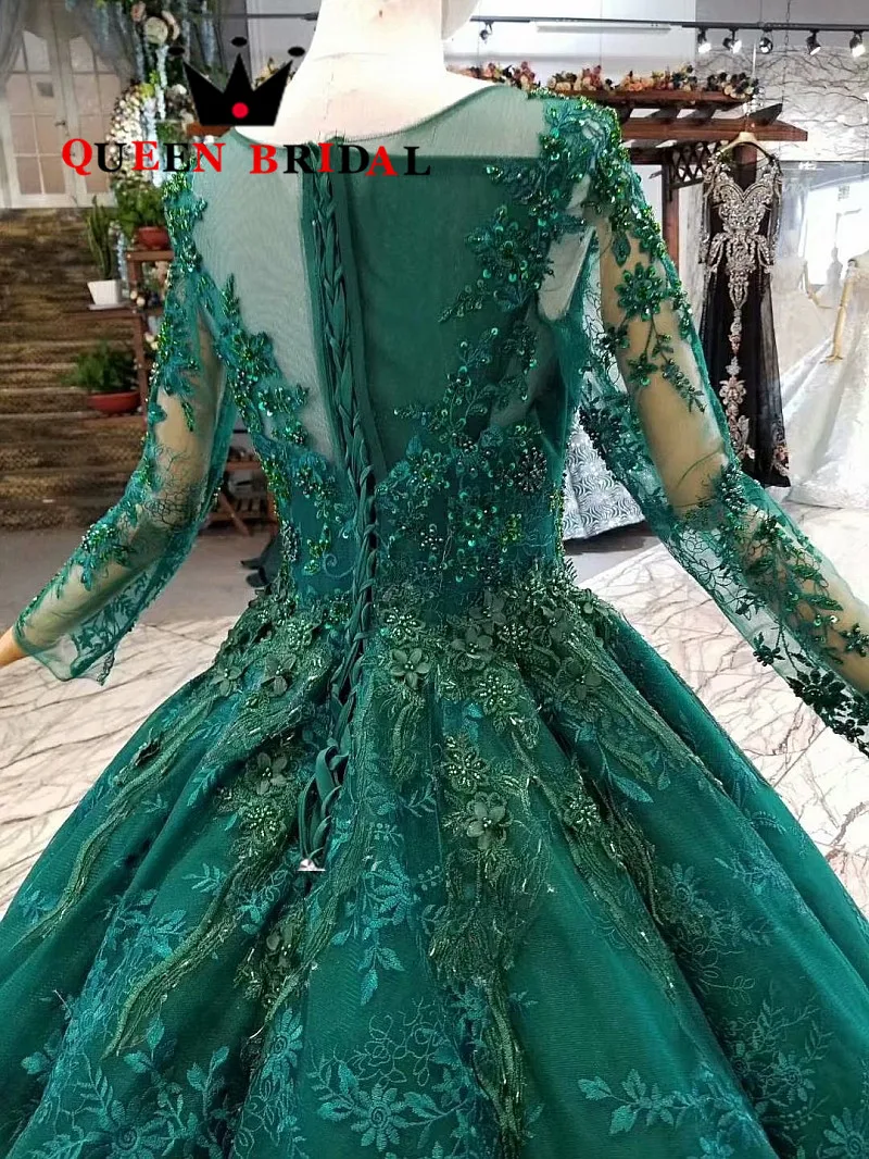 Real Photos 2021 Vestido De Festa Lace Sequins Beading Evening Dress Robe De Soiree Long Sleeves Lady Evening Gown EV120