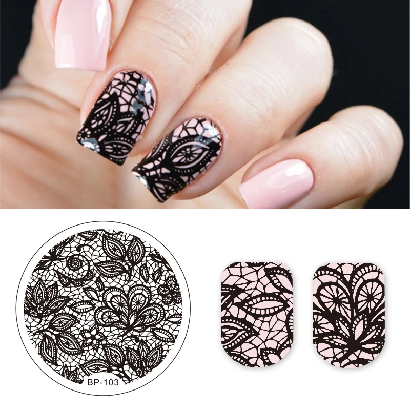 BORN PRETTY Full Lace Arabesque цветочный узор дизайн ногтей штамп шаблон цветочное