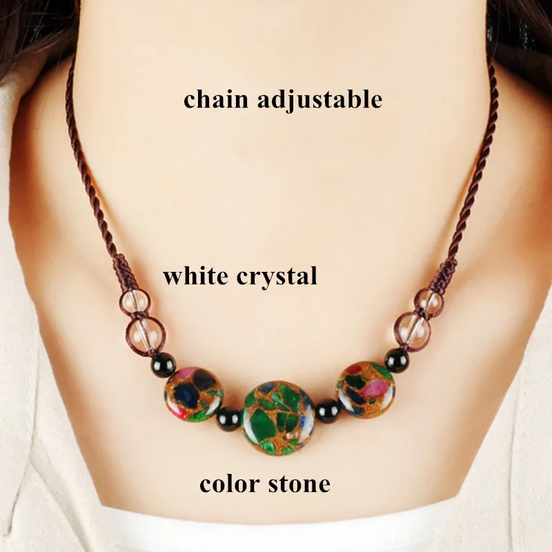 Модные тибетские ювелирные изделия ожерелье чокер из натурального камня Женское