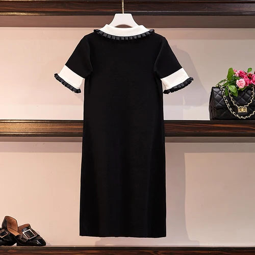 Новинка 2019 летнее модное трикотажное платье в Корейском стиле женское с вышитыми