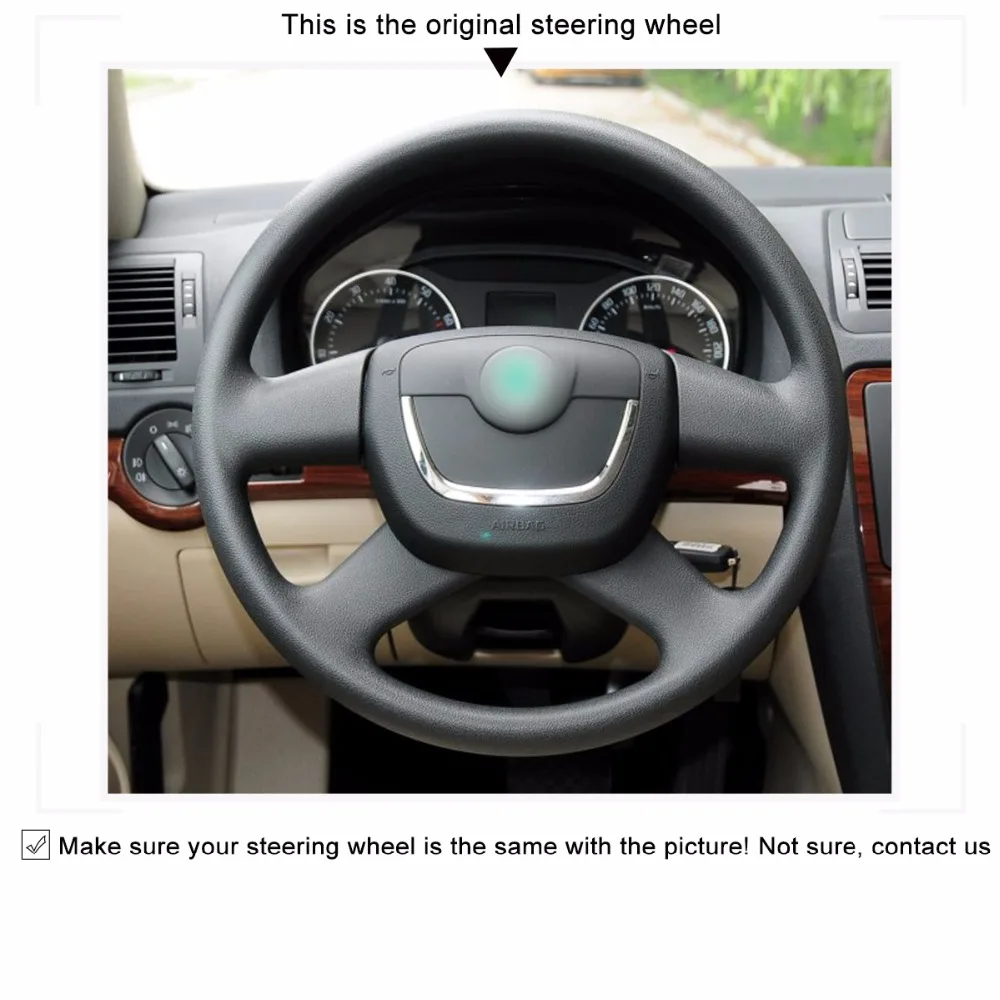 MEWANT черный чехол рулевого колеса автомобиля ручной работы из натуральной кожи