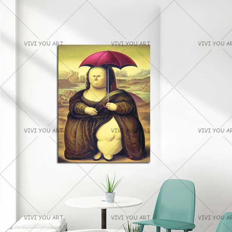 Холст ручной работы от Da Vinci Mona Lisa giclee Cartoom Картина на холсте известная картина