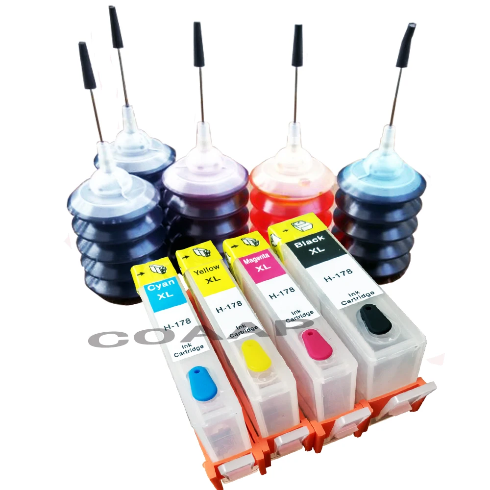 

5 Compatible HP 178 XL Color Dye Ink cartridge For HP Photosmart B109 B110 B210 C309 C310 C410 D5468 D5463 D5460 printer