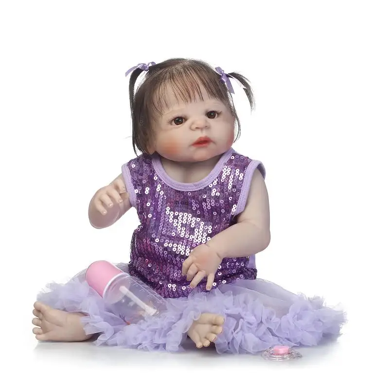NPK 23 ''полный силиконовый винил Reborn Baby Girl реалистичный живой новорожденный