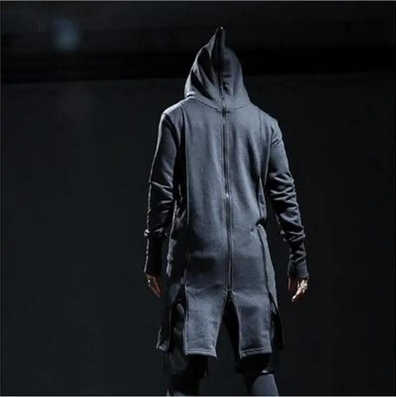 S-5XL 2017 Men clothing GD Hair Stylist fashion Hip-hop Before and after the unequal Hooded zip jacket plus size Singer costumes