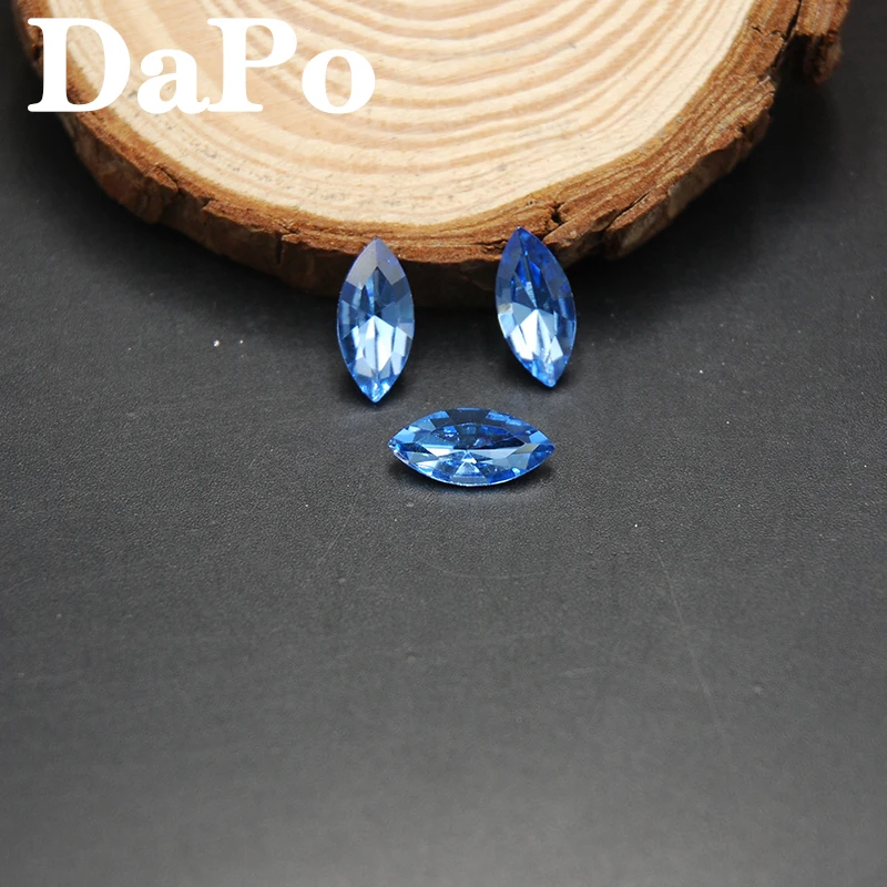 Marquise Horse Eye Shape Silver Point Back Glass Crystal 3x6mm~17x32mm Light Blue Color No Hole For Nails Jewelry Decoration | Дом и сад