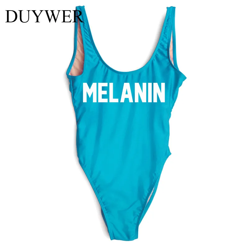 2018 новые купальники для Для женщин Одна деталь купальник меланина с принтом букв