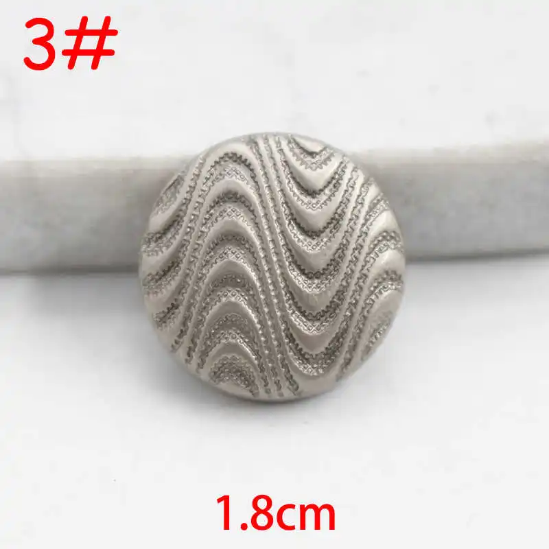 No3-1 1.8cm silver 10 шт. Золотая и Серебряная Сова диаметр 18-38 мм золотистые металлические пуговицы, аксессуары для одежды, рубашки, брендовые пуговицы для пальто P57 - Цвет: No3-1 1.8cm silver