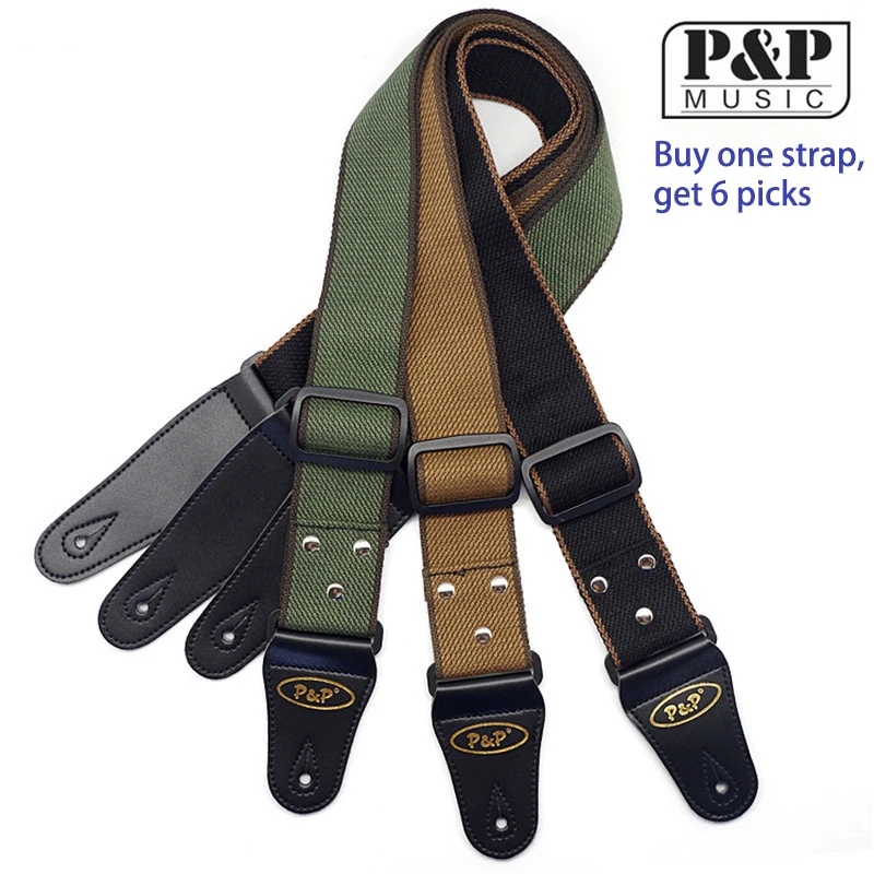 Регулируемый ремень для электрогитары из чистого хлопка акустической гитары