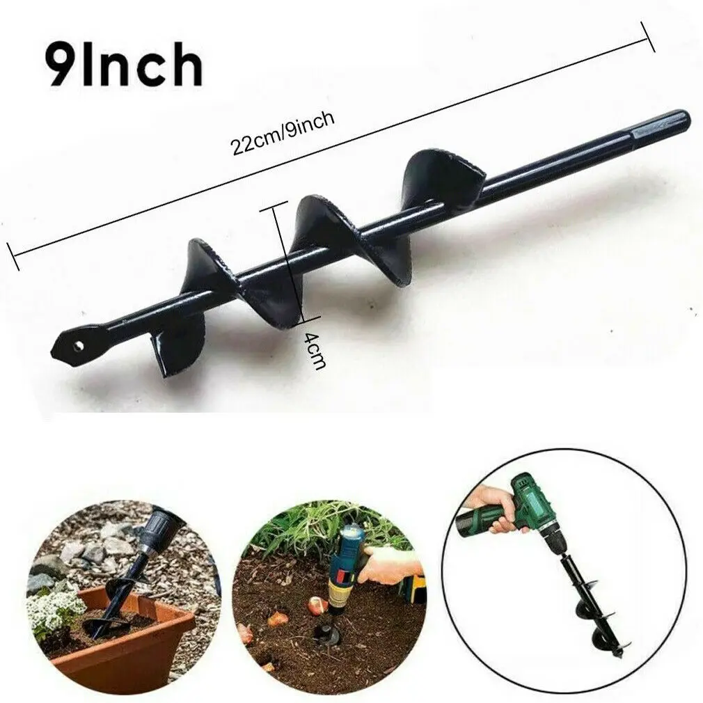 9 ''мощный садовый бур маленький земляной плантатор спиральная буровая