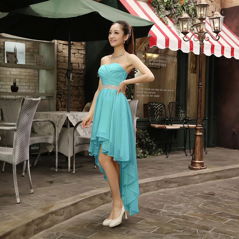 Женское банкетное вечернее длинное платье шифоновое короткое спереди сзади