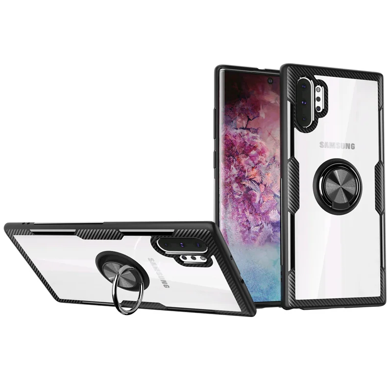 Для samsung Galaxy Note 10 Plus чехол прозрачный акриловый задняя крышка Мягкий силиконовый