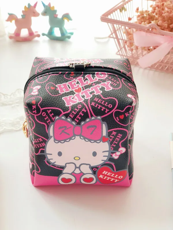 Новая квадратная сумка для хранения Hello kitty из ПУ кошелек на молнии косметичка EX