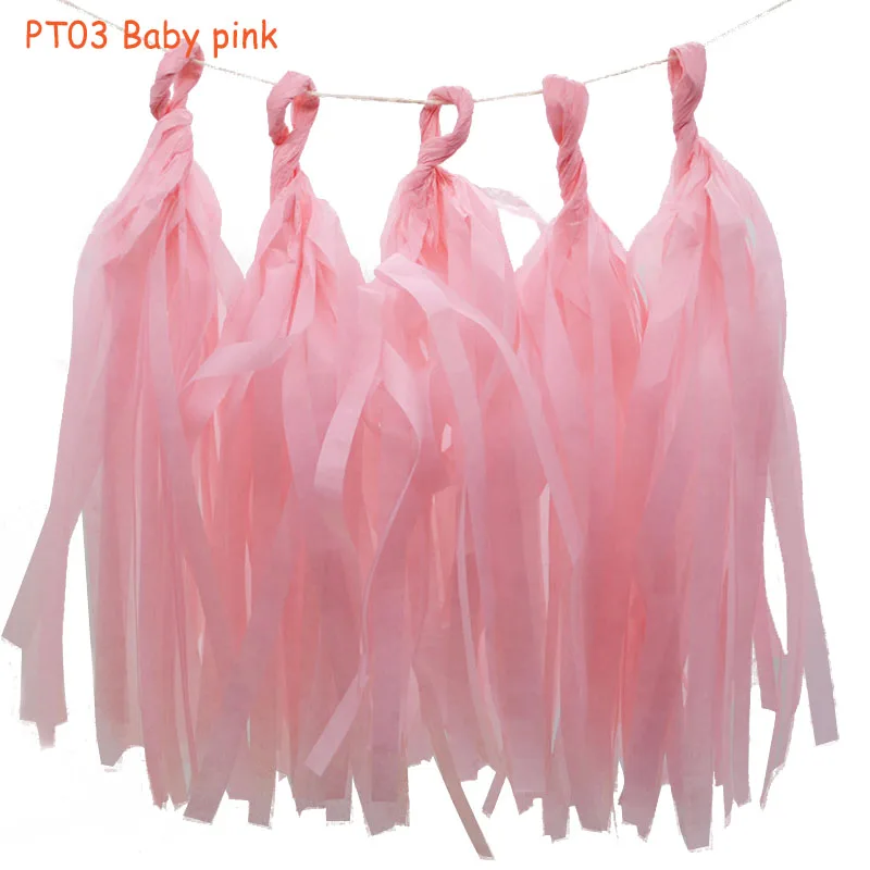 PT03 baby pink 5 листов/Лот Декоративные DIY тканевая бумага кисточка гирлянда бахрома фон из флажков Гирлянда Свадьба День Рождения Вечеринка украшения - Цвет: PT03 baby pink