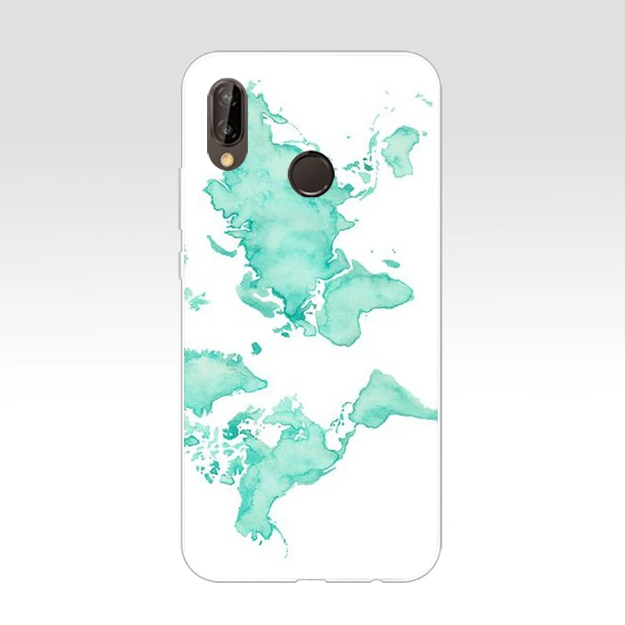 161AQ Золотая карта мира Мягкий Силиконовый ТПУ чехол для huawei p 20 lite pro y6 2017 mate 10