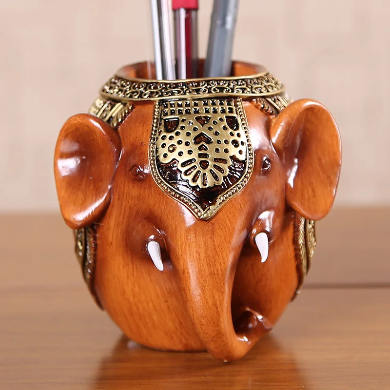 Бесплатная доставка настольный держатель для ручек с милым слоном хорошего