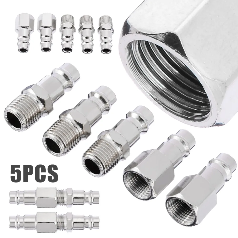 

5pcs 1/4" BSP Air Line Hose Compressor Fitting Connector Coupler Male Quick Release Pneumatic Parts