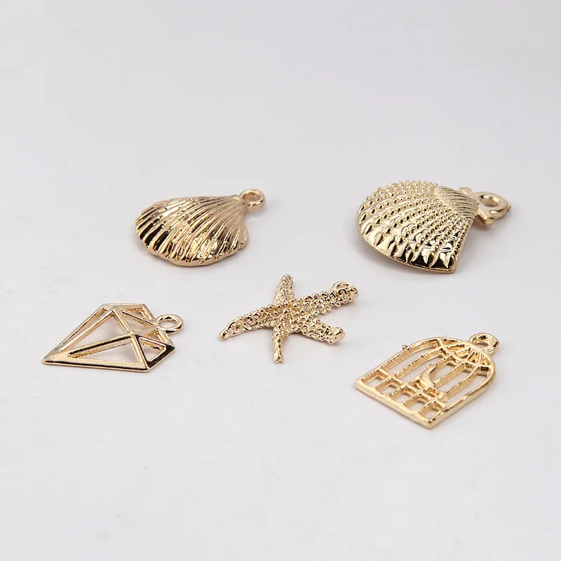 100 шт. модный шарм ракушка клетка для птиц кулон в форме морской звезды ювелирное