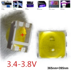 3.4V-3.8V300MA-1W 60 шт./партия лампа для ногтей 1 Вт УФ светодиодный SMD5054 5051 5050 УФ светодиодный светильник 365+ 395NM светодиодный Диод для ногтей машина для самостоятельного изготовления - Испускаемый цвет: 3.4V-3.8V300MA-1W
