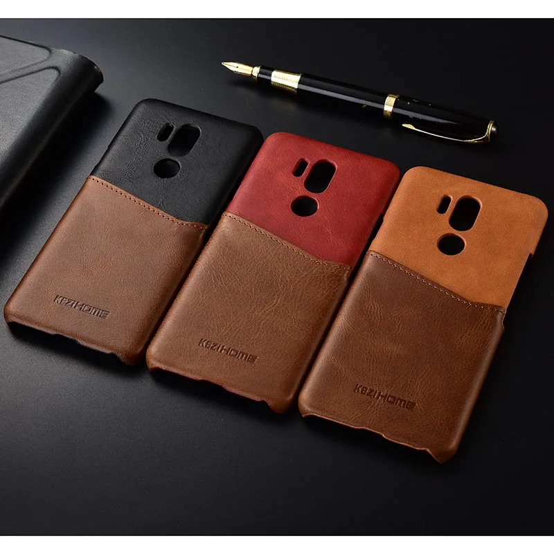Чехол для LG G7 KEZiHOME из натуральной кожи жесткий чехол накладка двух цветов ThinQ с