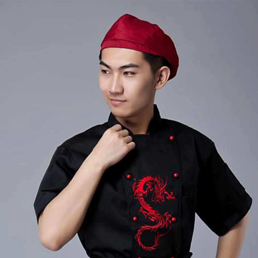 

High Quality Fold Cap New Wholesale Solid Sushi Chef Waiter Hats Adult Restaurant Hotel Bakery Canteen work Chef Cooker Workwear