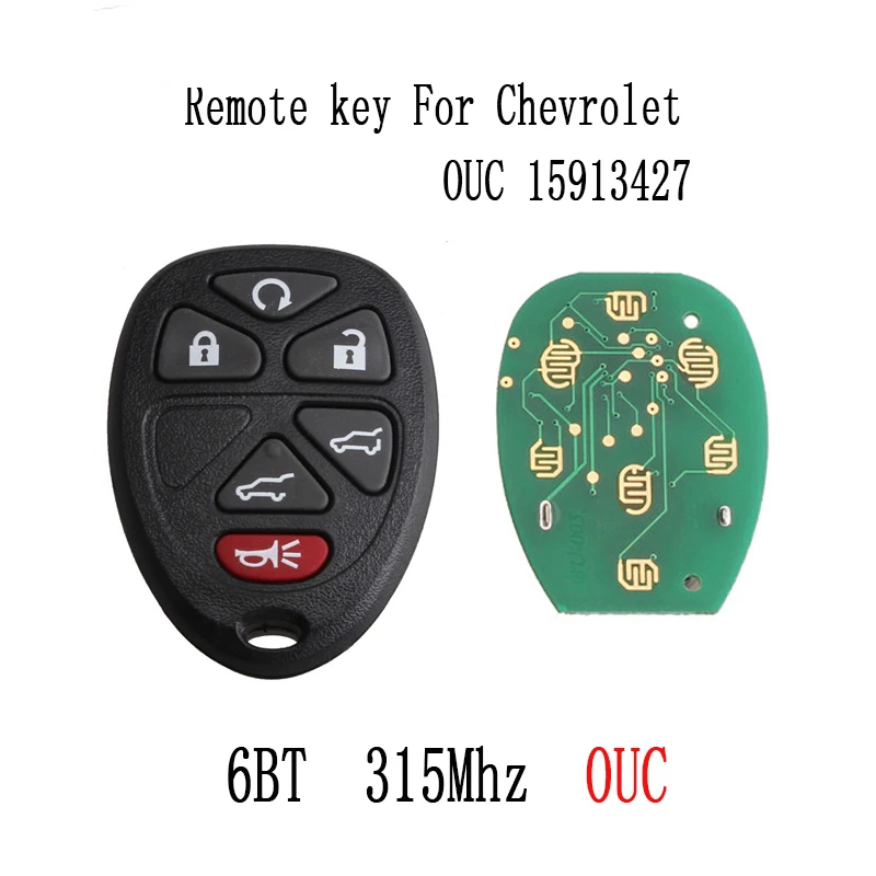 6 кнопочный дистанционный брелок для Chevrolet Tahoe Traverse Yukon GMC 2007 2008 2009 2010 2011 2012 2013 2014