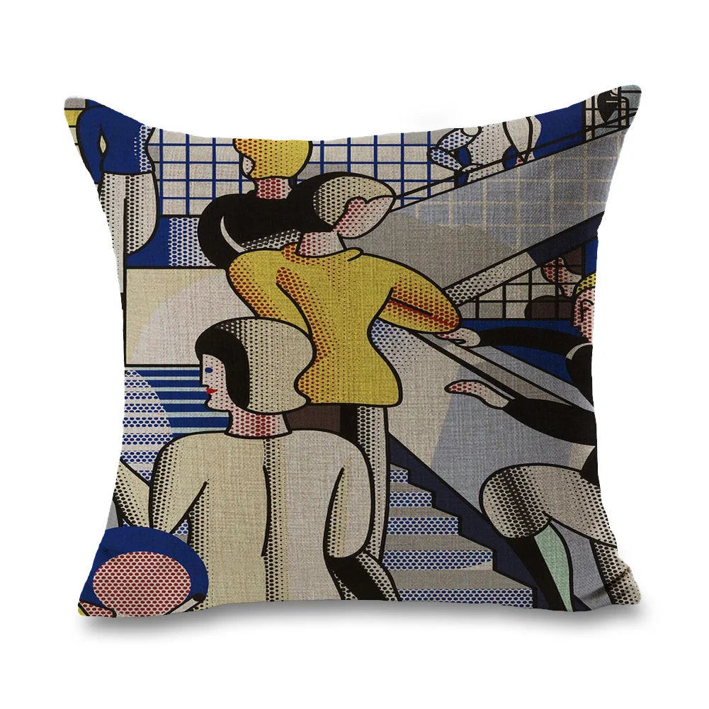 Рой Лихтенштейн Винтаж с принтом &quotпоп арт&quot подушка в стиле комиксов евро