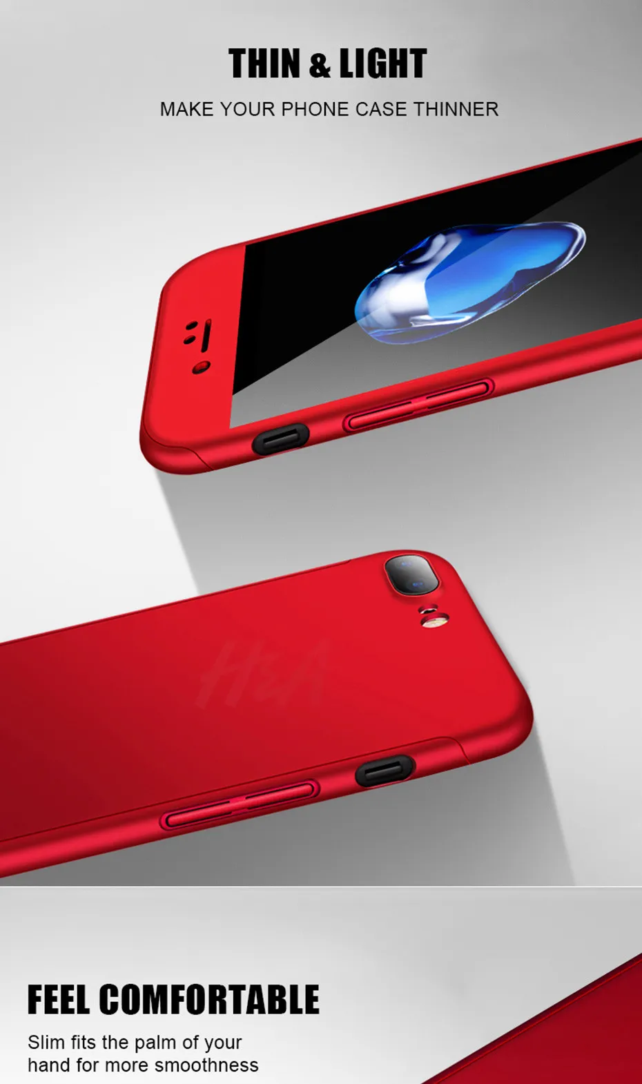 H& A Роскошный 360 Полный чехол для телефона iPhone 7 8 6 6s Plus 5 5S SE защитный чехол для iPhone X XR XS Max чехол со стеклом