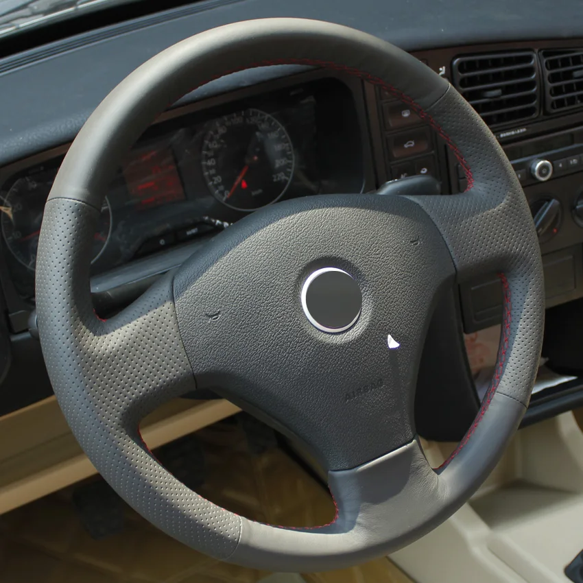 Черный PU искусственная кожа DIY Ручная прошитая крышка рулевого колеса автомобиля для Volkswagen VW Jetta 5 2006-2010 старый Jetta