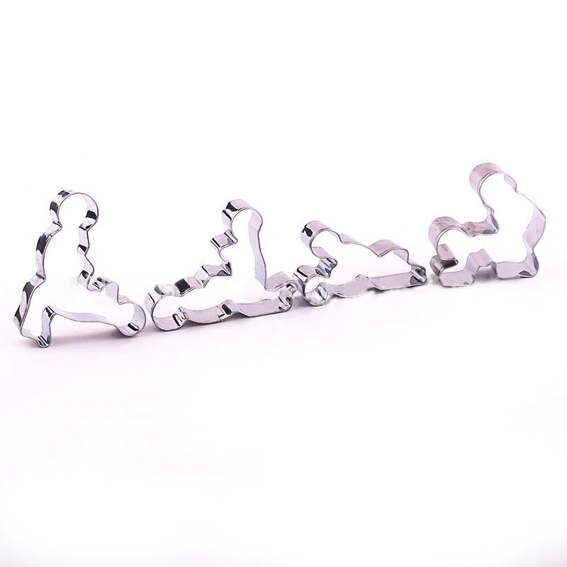 4 шт./компл. 3D резак для печенья форма Сексуальная осанка Нержавеющая Сталь Штамп