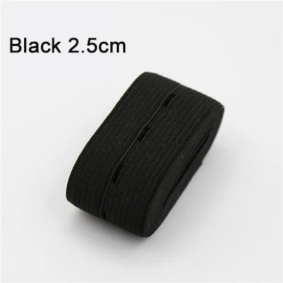25mm Black 1 м эластичные ленты 18 мм многоцветные регулируемые плоские с отверстием на талии Набор сделай сам DIY для ребенка, Одежда для беременных аксессуары - Цвет: 25mm Black