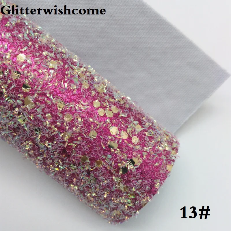 Glitterwishcome 21X29 см А4 Размер синтетическая кожа, сердца блеск с принтом кожа, искусственная из искусственной кожи Ткань Винил для бантов, GM601A