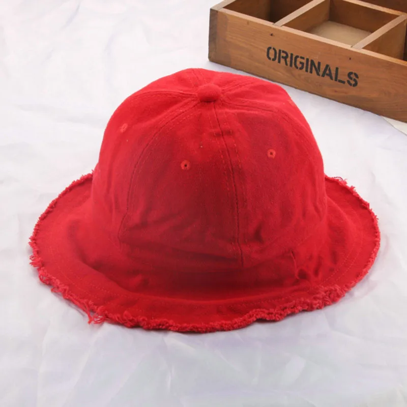 Basin cap Block sun child baby Girl summer hat Raw fabric Cotton Cloth flat roof beach solid color MZ2 | Детская одежда и обувь