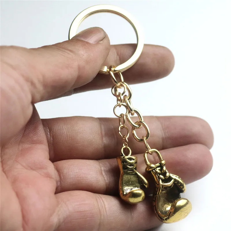 Брелок боксерская перчатка для мужчин золотой цвет нержавеющая сталь Кроссфит