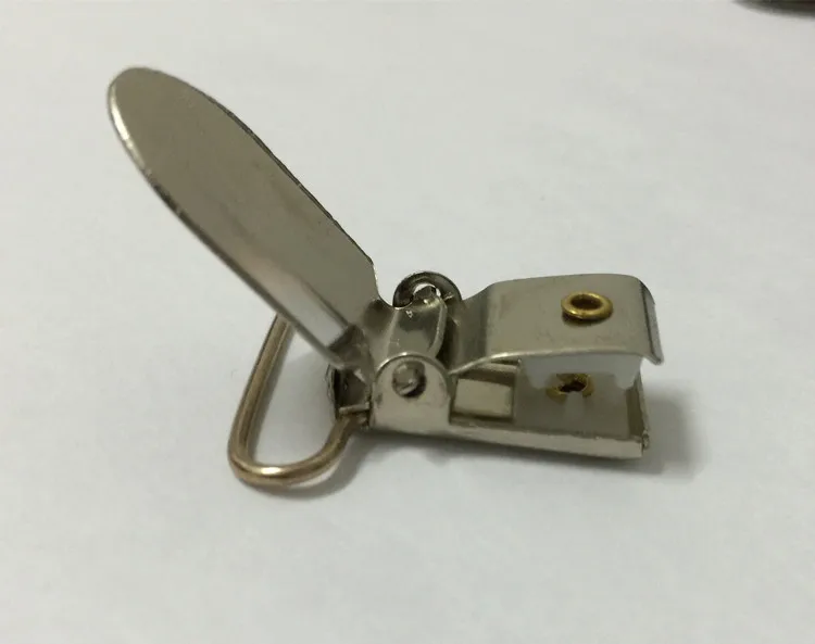 100 шт./лот 2 5 см Серебристые Металлические подтяжки ленты зажим крюк Держатель