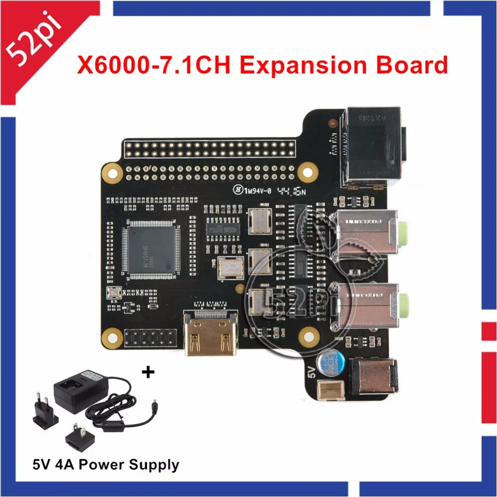 X6000-7.1CH Плата расширения для Raspberry Pi 2 Модель B/3 B и 5 В 4A Питание | Компьютеры офис
