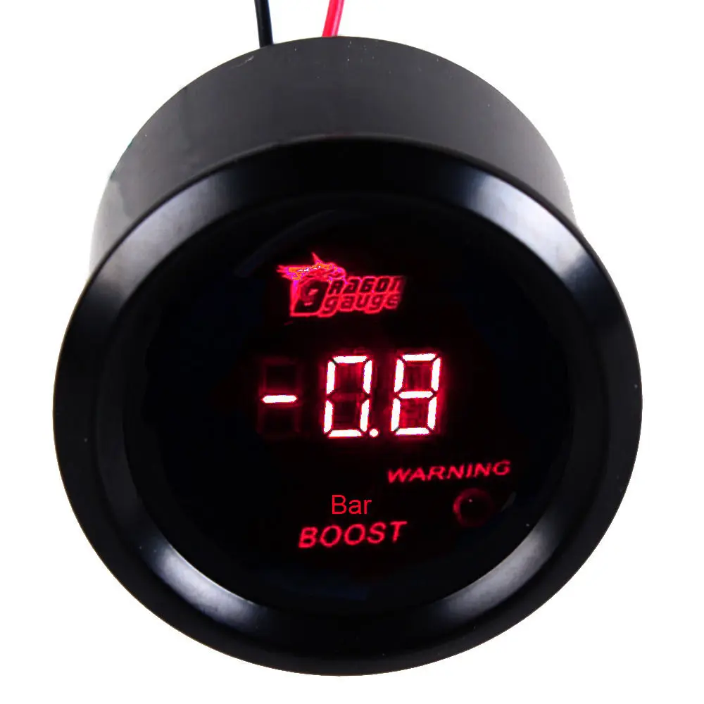 Универсальный 2 &quot52 мм автомобилей Turbo Boost Gauge Черный В виде ракушки Красный