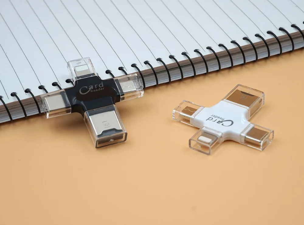 4 в 1 Micro usb type C USB Смарт OTG кард-ридер карты памяти SD адаптер для IOS iPhone Android samsung
