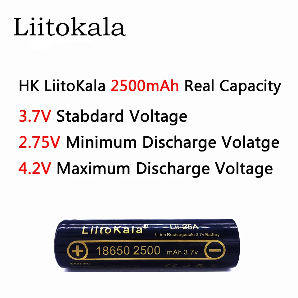 Аккумуляторы 4 unids 100% оригинальные Φ liitokala 3 7 в 2500 мАч аккумуляторы для зарядки